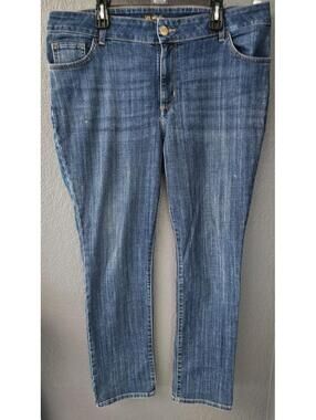 Women's Lee Plus Denim Jeans Pants Regular Fit Mid Straight Leg Size 18 W Medium